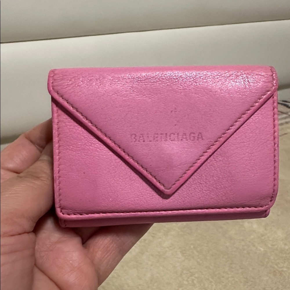 Balenciaga Pink Tri-Fold Compact Wallet - Picture 6 of 12